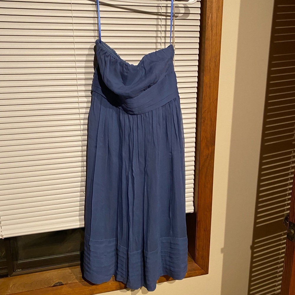 J. Crew Strapless Cocktail Bridesmaid Dress Blue sz 6 New